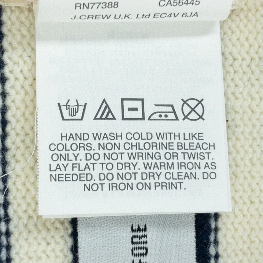 Crewcuts Wool‎ Blend Scarf Kids One Size Blue White Striped Gold Hearts New